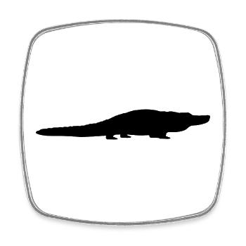 Alligator Silhouette - Viereckiger Kühlschrankmagnet - Weiß - Vorne