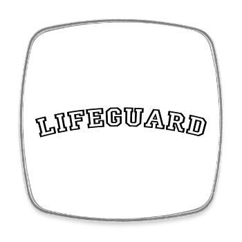 Typographie des polices de caractères de Lifeguard College - Magnet carré - blanc - Devant