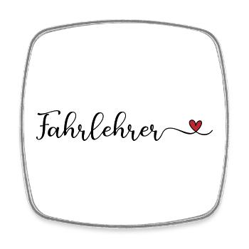 Fahrlehrer mit Herz - Viereckiger Kühlschrankmagnet - Weiß - Vorne