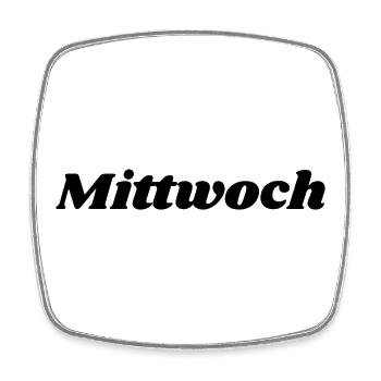 Mittwoch Schriftzug - Viereckiger Kühlschrankmagnet - Weiß - Vorne
