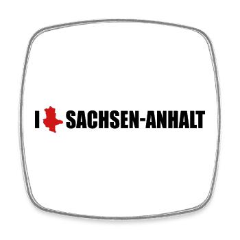 I love Sachsen-Anhalt Liebe - Viereckiger Kühlschrankmagnet - Weiß - Vorne