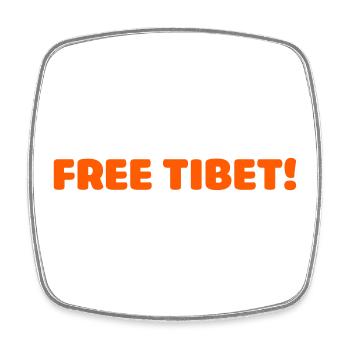 free tibet! - Viereckiger Kühlschrankmagnet - Weiß - Vorne