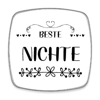 Beste Nichte Herzen & Blüten - Viereckiger Kühlschrankmagnet - Weiß - Vorne