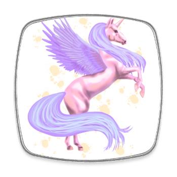 Zauberhaftes Einhorn Pink und Lila - Viereckiger Kühlschrankmagnet - Weiß - Vorne