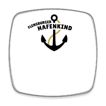 Flensburger Hafenkind - Viereckiger Kühlschrankmagnet - Weiß - Vorne