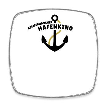 Bremerhavener Hafenkind - Viereckiger Kühlschrankmagnet - Weiß - Vorne