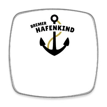 Bremer Hafenkind - Viereckiger Kühlschrankmagnet - Weiß - Vorne