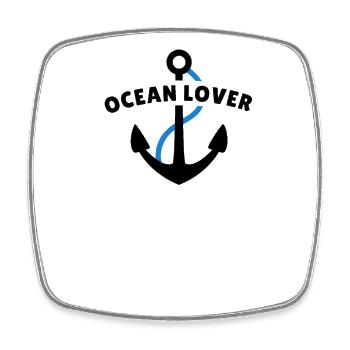 Ocean Lover - Viereckiger Kühlschrankmagnet - Weiß - Vorne