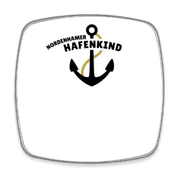 Nordenhamer Hafenkind - Viereckiger Kühlschrankmagnet - Weiß - Vorne