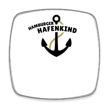 Hamburger Hafenkind - Viereckiger Kühlschrankmagnet - Weiß - Vorne