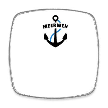 Meerweh - Viereckiger Kühlschrankmagnet - Weiß - Vorne