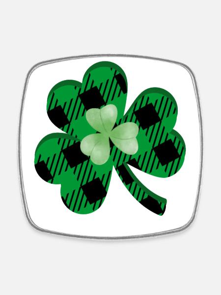 ONE LUCKY CLOVER - Square fridge magnet - white