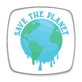 Save The Planet Klimawandel - Viereckiger Kühlschrankmagnet - Weiß - Vorne