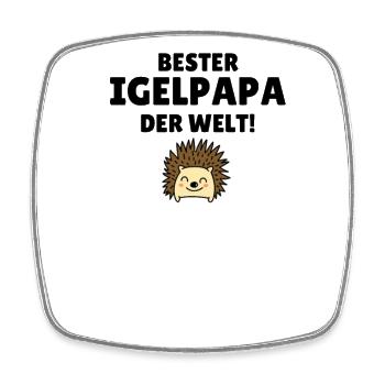Igelpapa - Viereckiger Kühlschrankmagnet - Weiß - Vorne