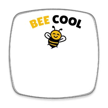 Bee cool - Magnet carré - blanc - Devant