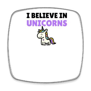 I believe in unicorns - Square fridge magnet - white - Front
