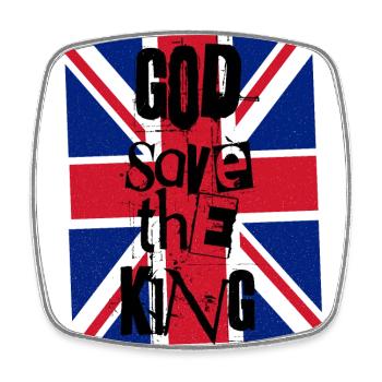 God Save The King Charles British Royal Punk - Square fridge magnet - white - Front