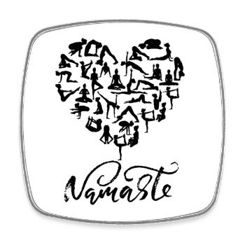 NAMASTE Yoga Coeur (4) - Magnet carré - blanc - Devant