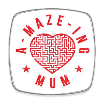Une maman labyrinthe - Magnet carré - blanc - Devant