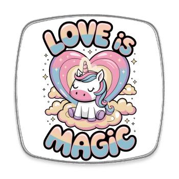 Love Is Magic - Square fridge magnet - white - Front