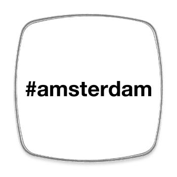 AMSTERDAM Hashtag Niederlande Netherlands - Viereckiger Kühlschrankmagnet - Weiß - Vorne