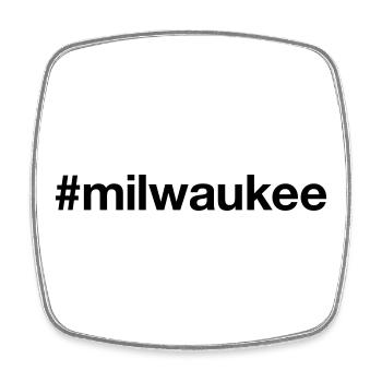 MILWAUKEE Hashtag Wisconsin - Viereckiger Kühlschrankmagnet - Weiß - Vorne