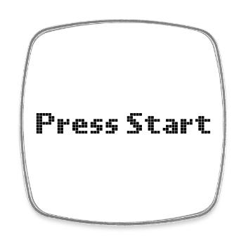 press start - Magnet carré - blanc - Devant