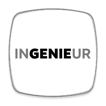 InGENIEur - Viereckiger Kühlschrankmagnet - Weiß - Vorne