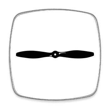 Propeller - Viereckiger Kühlschrankmagnet - Weiß - Vorne
