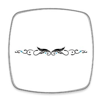 Feder, filigranes Tribal Ornament. - Viereckiger Kühlschrankmagnet - Weiß - Vorne