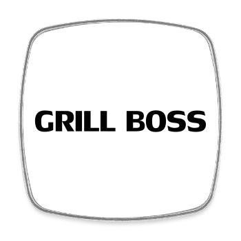 Grill Chef - Viereckiger Kühlschrankmagnet - Weiß - Vorne