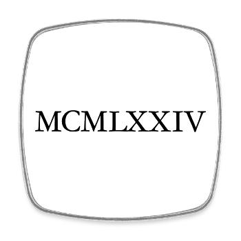 MCMLXXIV Jahrgang 1974 Geburtstag - Viereckiger Kühlschrankmagnet - Weiß - Vorne