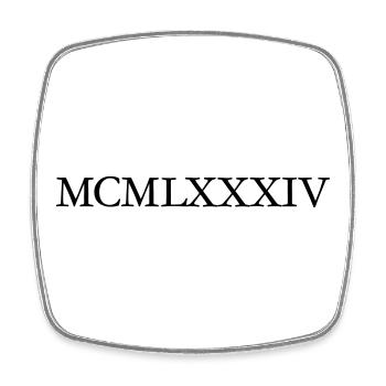MCMLXXXIV (Schwarz) Jahrgang 1984 Geburtstag - Viereckiger Kühlschrankmagnet - Weiß - Vorne