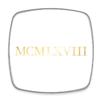 MCMLXVIII (Vintage) Jahrgang 1968 Geburtstag - Viereckiger Kühlschrankmagnet - Weiß - Vorne