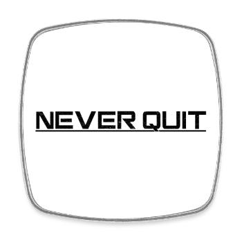 Motif d’endurance Never Quit - Magnet carré - blanc - Devant