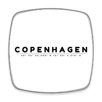 Kopenhagen Koordinaten Design - Minimalistisch - Viereckiger Kühlschrankmagnet - Weiß - Vorne