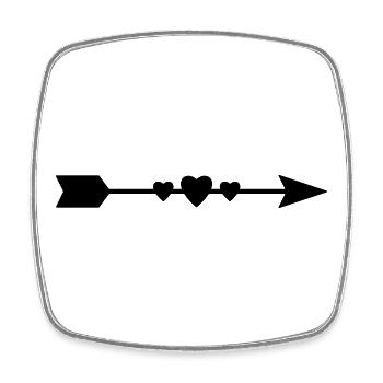 Arrow with hearts - Square fridge magnet - white - Front