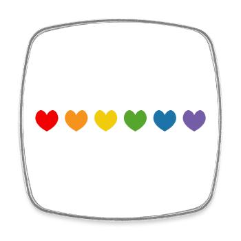 LGBT lgbtqi queer Regenbogen herzchen LGBTQI - Viereckiger Kühlschrankmagnet - Weiß - Vorne