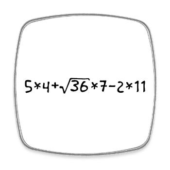 40. Geburtstag - eine mathematische Aufgabe... - Viereckiger Kühlschrankmagnet - Weiß - Vorne