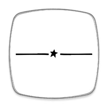 Stern T-Shirt Linie Minimalistisch Grafik Design - Viereckiger Kühlschrankmagnet - Weiß - Vorne
