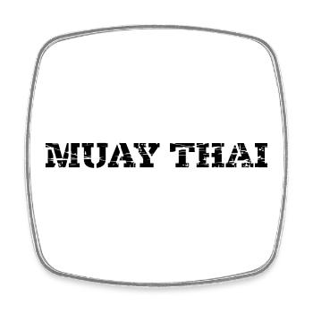 Muay Thai - Viereckiger Kühlschrankmagnet - Weiß - Vorne
