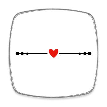 Red Minimalist Heart Symbol - Square fridge magnet - white - Front