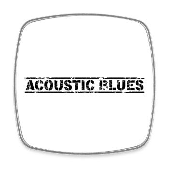 Blues acoustique - Magnet carré - blanc - Devant