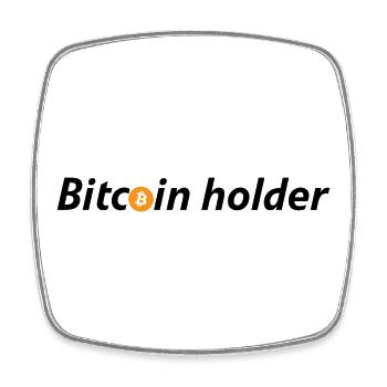 Bitcoin holder - Magnet carré - blanc - Devant
