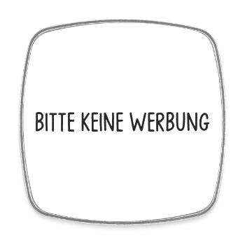 Bitte keine Werbung - Viereckiger Kühlschrankmagnet - Weiß - Vorne