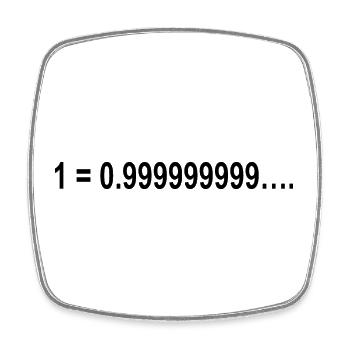 Équation de formule mathématique 1 = 0,999999999999999999999999999999999999999999999999999999 - Magnet carré - blanc - Devant