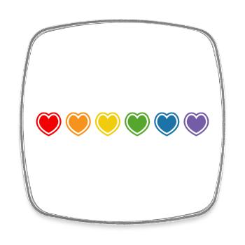 LGBT Regenbogen Herzen Outline LGBT lgbtqi queer - Viereckiger Kühlschrankmagnet - Weiß - Vorne