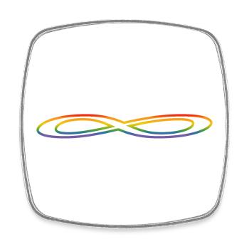 Regenbogen breite Unendlichkeit - Viereckiger Kühlschrankmagnet - Weiß - Vorne