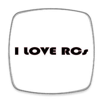 Ich liebe Rcs - Viereckiger Kühlschrankmagnet - Weiß - Vorne