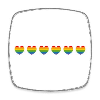 LGBTQ Regenbogenherzen LGBT lgbtqi queer - Viereckiger Kühlschrankmagnet - Weiß - Vorne
